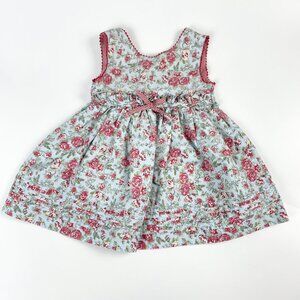 Blueberi Boulevard Dress Child Floral Size 12M‎ Blue Bows Pintuck Sleeveless